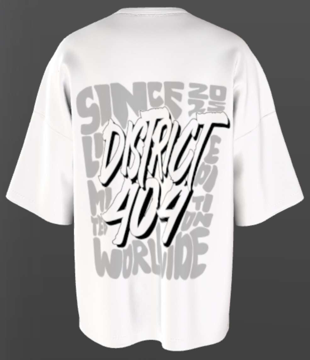 District 404 T shirt white