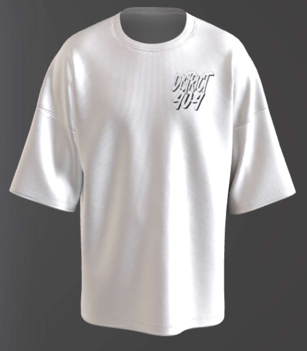 District 404 T shirt white